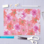 roze Waterverf Floral Tissuepapier (Craft)