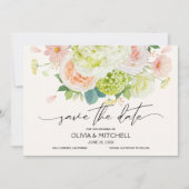 Roze Waterverf Florals Wedding Save The Date (Voorkant)