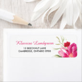 Roze Waterverf Flower Posy Return-adreslabel Etiket (Insitu)