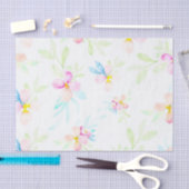 Roze Waterverf Flowers Tissuepapier (Craft)