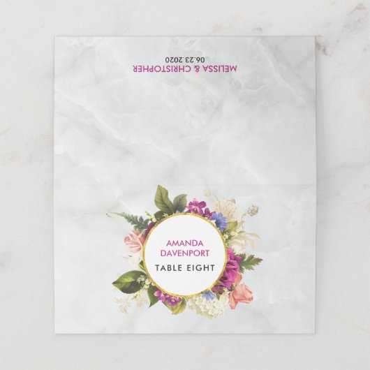 roze Waterverf Flowersl Weddenschappen (Buitenkant ongevouwen)