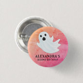 ROZE WATERVERF GEEST HALLOWEEN VERJAARDAGSFEEST RONDE BUTTON 3,2 CM (Voorkant /achterkant)