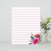 Roze waterverf gevoerde bloemen (Staand voorkant)