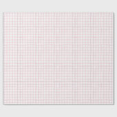 Roze Waterverf Gingham Baby shower inpakpapier (Vlak)