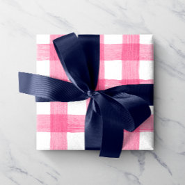 Roze Waterverf Gingham-pakpapier Cadeaupapier