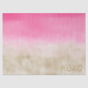 Roze Waterverf Glam Gold Tie Dye XOXO Glitter Tissuepapier