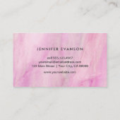 Roze Waterverf Glas in lood Patroon  Visitekaartje (Achterkant)