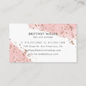 Roze Waterverf Glitter Visitekaartje Handschrift (Achterkant)