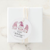 Roze Waterverf Gnome Holiday Gift Label (In situ)