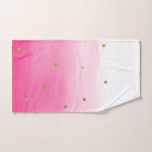 Roze Waterverf Gold Confetti Ombre Beauful Bad Handdoek (Handdoek)