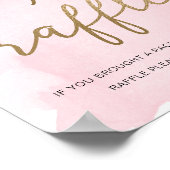 Roze Waterverf Gold Diaper Raffle Poster (Hoek)