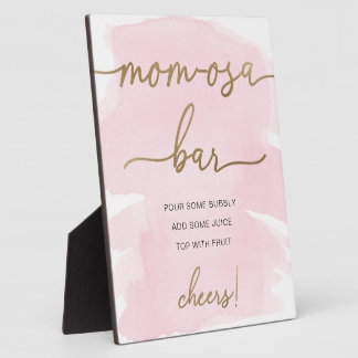 Roze Waterverf Gold Ma-osa Bar Sign Fotoplaat