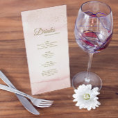 Roze Waterverf Gold Type menu Ingang en Drink