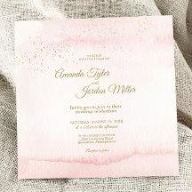 Roze Waterverf Gold Type Square Weddenschap