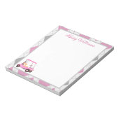 Roze Waterverf golfkar Naam Notitieblok (Gedraaid)