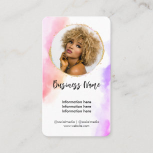 Roze Waterverf Goud Vrouwelijk Social Media Girly Visitekaartje
