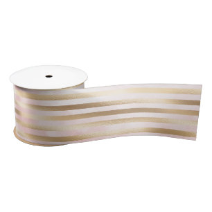 Roze Waterverf Gouden Glam Stripes Lint