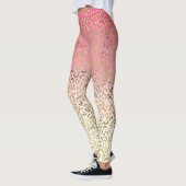 Roze Waterverf gouden luipaard Leggings (Links)