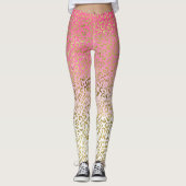 Roze Waterverf gouden luipaard Leggings (Voorkant)
