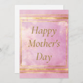 Roze Waterverf & Goudfolie Moederdag Kaart (Voorkant / Achterkant)