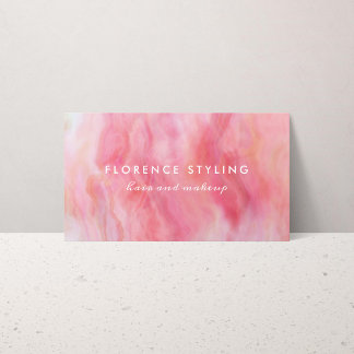 Roze Waterverf Hair Makeup Stylist Visitekaartje