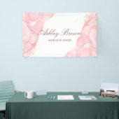 Roze Waterverf handgemaakte juwelen oorscherm Spandoek (Beurs)