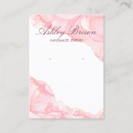 Roze Waterverf handgemaakte juwelen oorscherm Visitekaartje