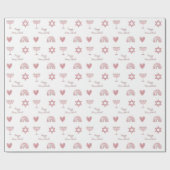 Roze Waterverf Hanukkah-pakpapier Cadeaupapier (Vlak)