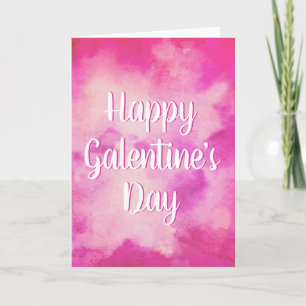 Roze Waterverf Happy Galentine's Day Feestdagen Kaart