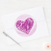 Roze Waterverf Harde Sticker (Envelop)