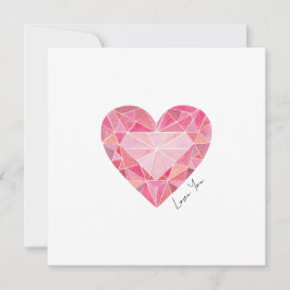 Roze Waterverf Hart Gem Love