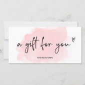 roze waterverf hart logo cadeaubon (Voorkant)