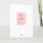 Roze Waterverf Hartelijk gelukwensen Weddenschap K Kaart (Achterkant)