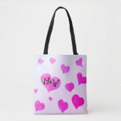 Roze waterverf harten Custom Paar naam initialen Draagtas (Voorkant)