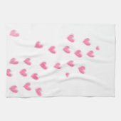 Roze Waterverf Harten - Keukenhanddoek (Horizontaal)