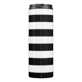 Roze Waterverf Hartmonogram | Gestreept Thermosbeker (Achterkant)