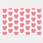 Roze Waterverf Heart Inpakpapier Vel (Voorkant)