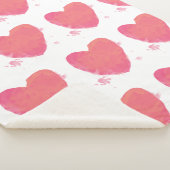 Roze Waterverf Heart Sherpa Deken (3/4)
