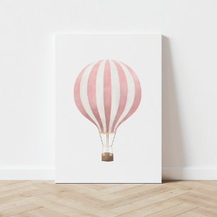  roze Waterverf heteluchtballon Canvas Afdruk