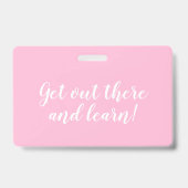 Roze Waterverf Homeschool Educator ID Badge (Back)