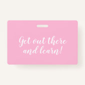 Roze Waterverf Homeschool Student ID Badge (Achterkant)