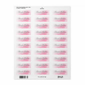 Roze waterverf kalligrafie scriptadres etiket (Full Sheet)