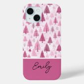 Roze Waterverf kerstboompatroon Case-Mate iPhone Case (Achterkant)