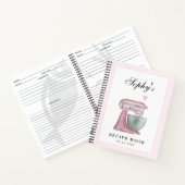 Roze Waterverf Keuken Receptenboek Notitieboek (Binnen)