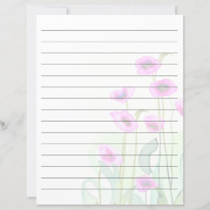 Roze waterverf klaprozen gevoerd