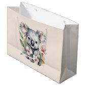 Roze Waterverf Koala Beer Groot Cadeauzakje (Voorkant Gekanteld)