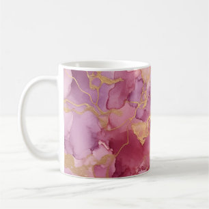 Roze waterverf koffiemok