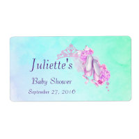 Roze Waterverf Kroon & balletschoenen Waterflesje