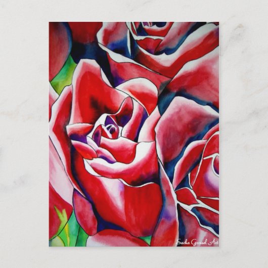 Roze waterverf kunst schilderij briefkaart (Voorkant)