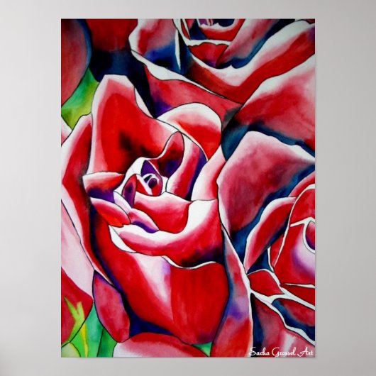 Roze waterverf kunst schilderij poster (Voorkant)